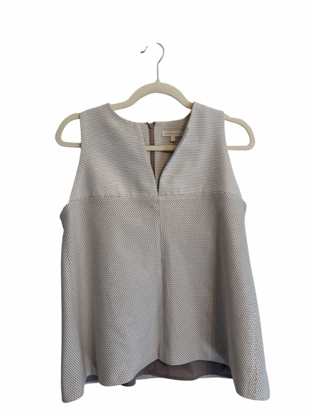 Ann Mashburn Textured Sleeveless Peplum Top Size S